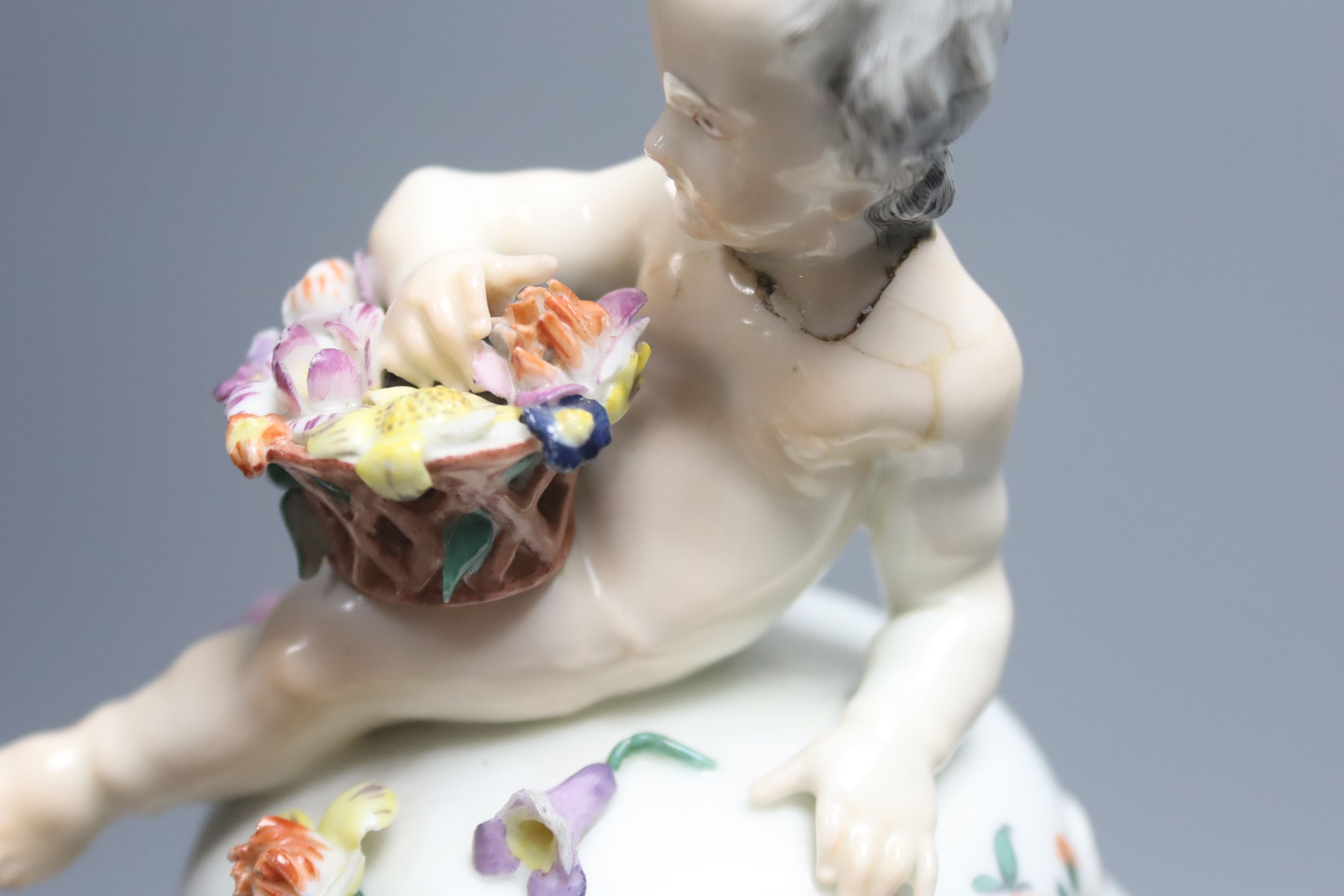 A late 18th century German porcelain pot pourri vase and cover, in Meissen style, height 32cm